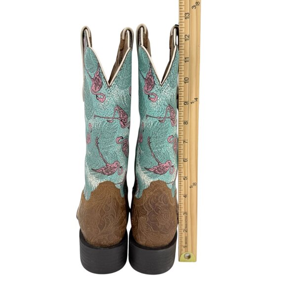 Ariat Women's Round Up Wide Embossed Chestnut Flock O Flamingos Boots Sz 7B NWOB - Picture 9 of 14